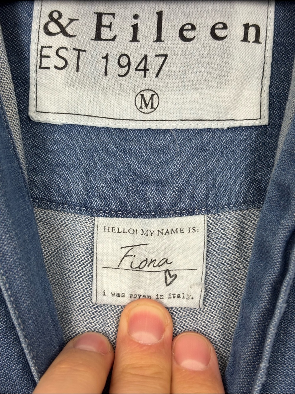 Frank & Eileen Fiona indigo ruffle collar sleeveless button down shirt medium - Picture 5 of 10